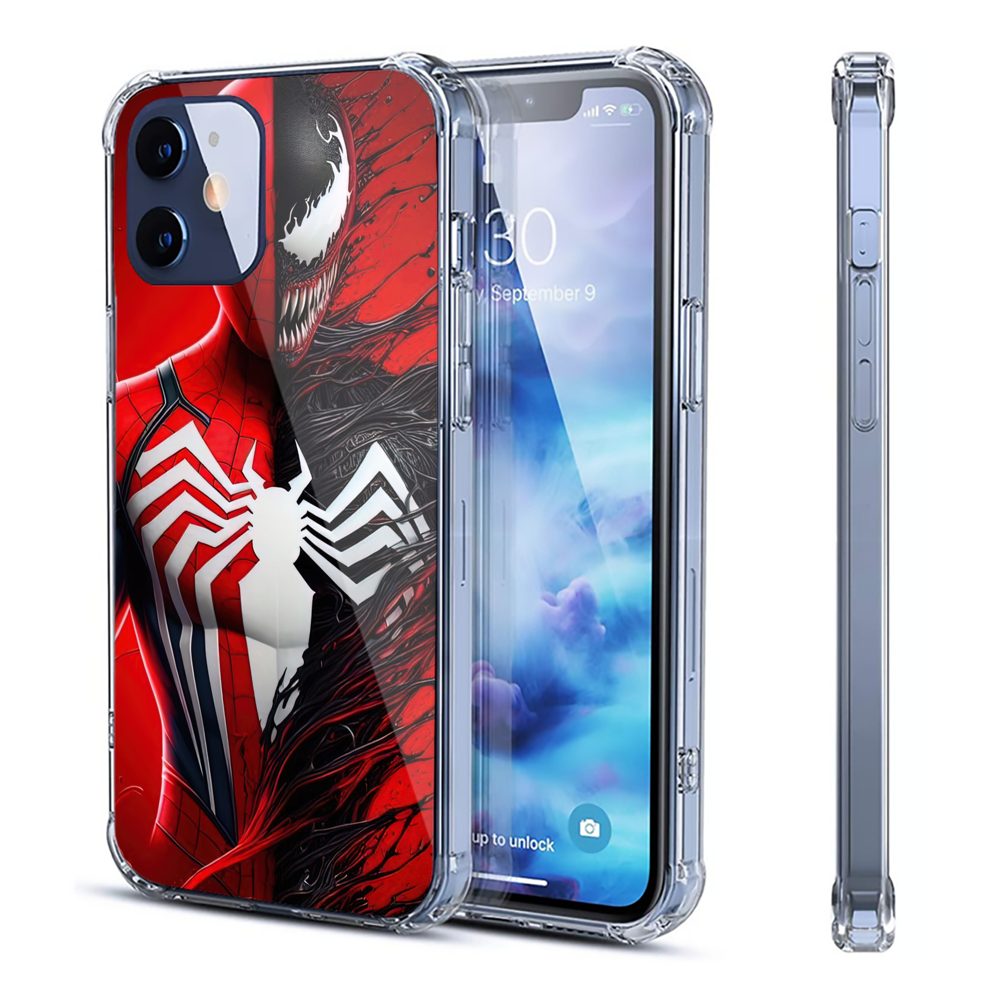 （画像用） Spider Man スパイダーマン 【iPhone 12シリーズ対応】透明スマホケース（クリアソフトケース）